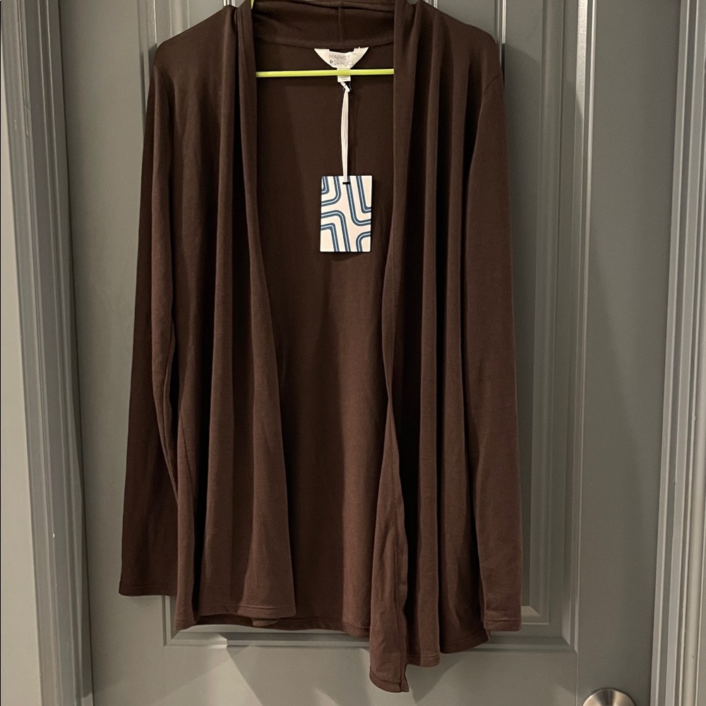 Market & Spruce Chocolate Knit Cardigan